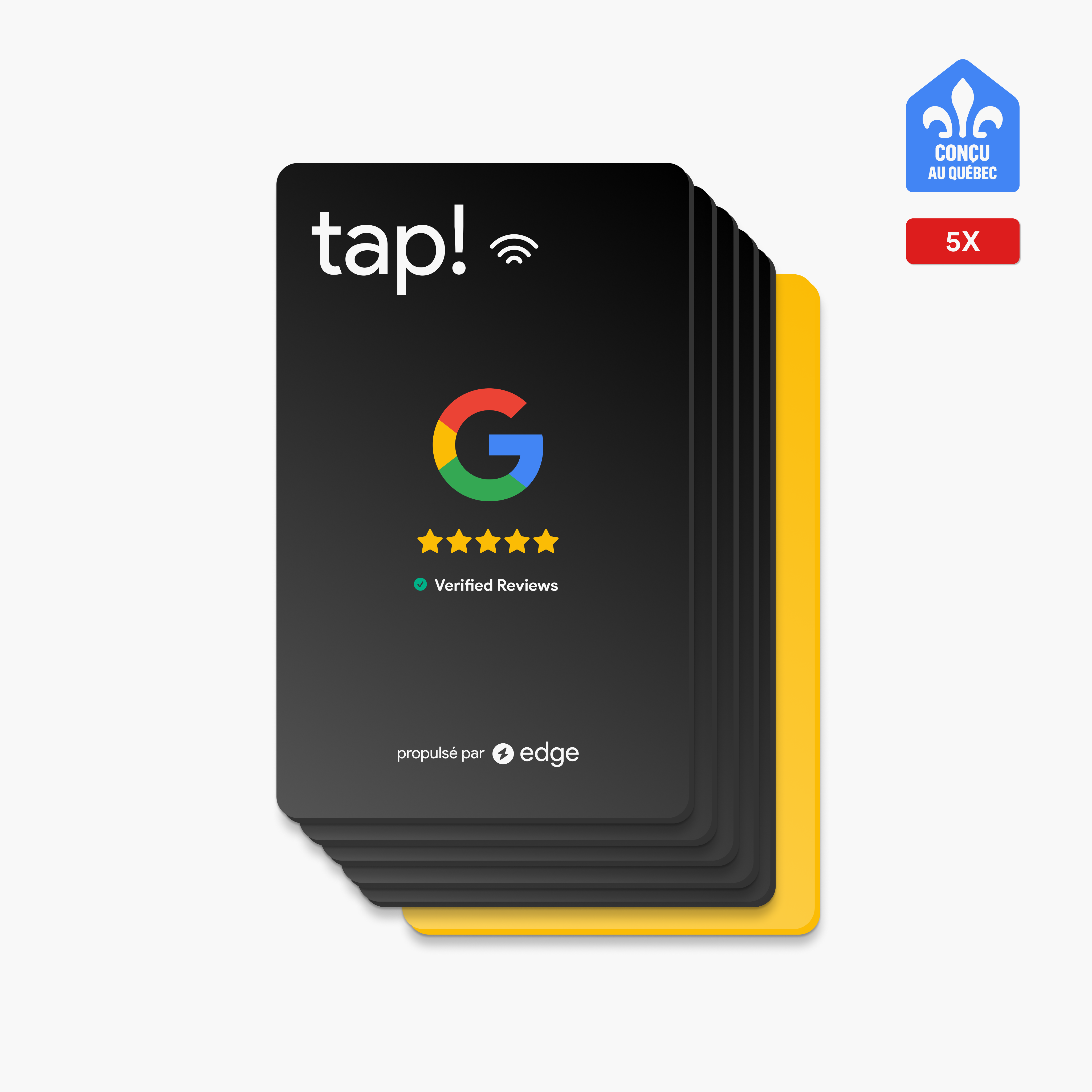Pack de 5 cartes d'avis Google