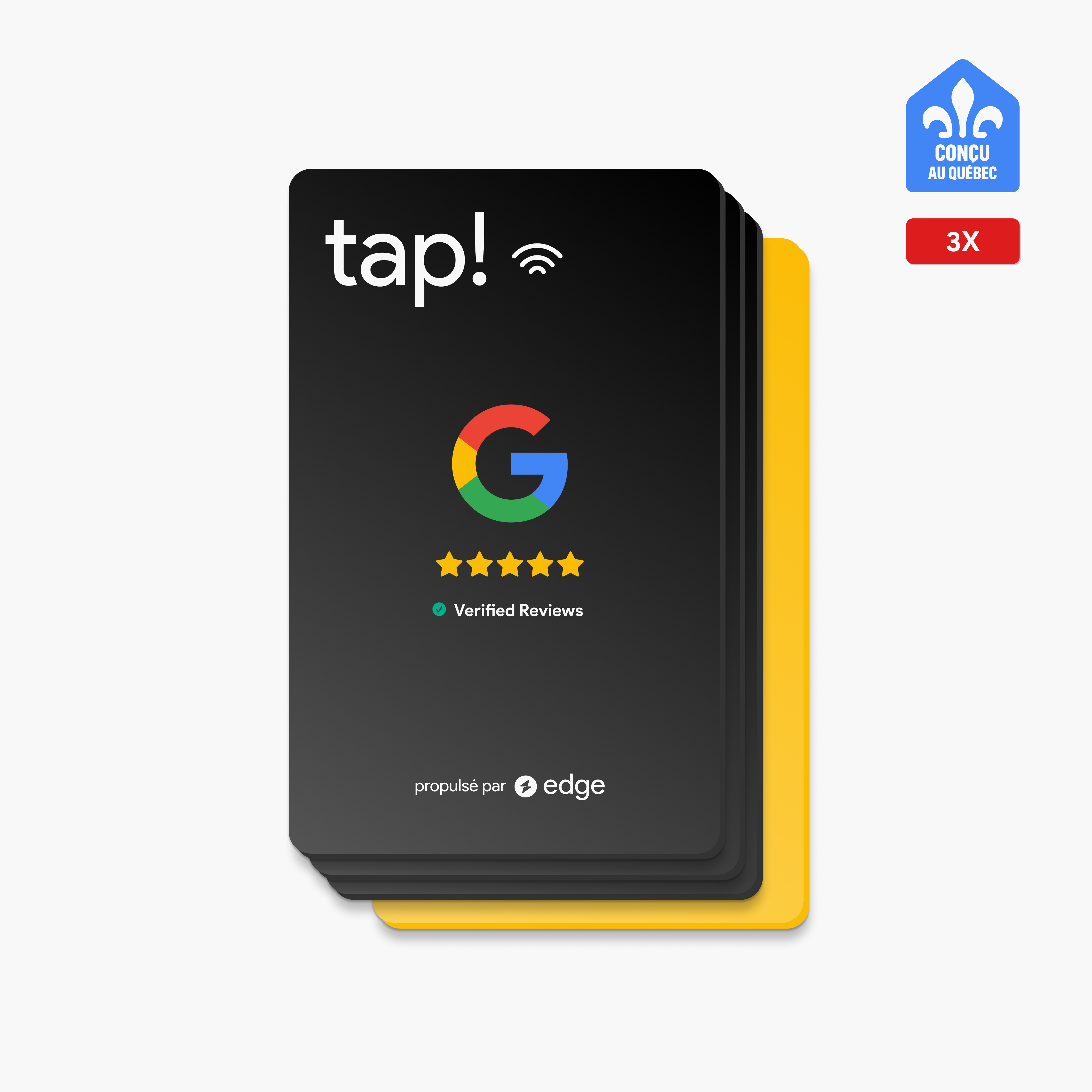 Pack de 3 cartes d'avis Google